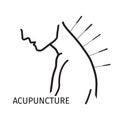 Acupuncture logo icon in line style.