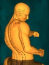 Acupuncture model, 3D illustration