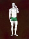 Acupuncture model M-POSE EHP-02-1, 3D illustration Royalty Free Stock Photo