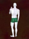 Acupuncture model M-POSE EHP-02-5, 3D illustration Royalty Free Stock Photo