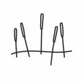 Acupuncture needles doodle icon, vector color line illustration