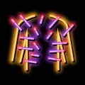 acupuncture throughout body neon glow icon illustration