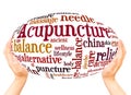 Acupuncture word cloud hand sphere concept