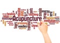 Acupuncture word cloud and hand writing concept