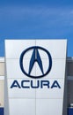 Acura Automobile Dealership Sign and Logo Royalty Free Stock Photo