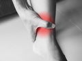 Acute pain with ankle pain Compression of the tendons