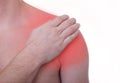 Acute pain in a shoulder at the young men