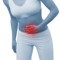 Acute pain in a woman abdomen Royalty Free Stock Photo