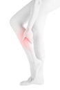 Acute pain in a woman calf leg isolated on white background. Clipping path on white background. Royalty Free Stock Photo