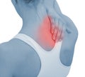 Acute pain in a woman neck