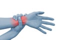 Acute pain in a woman wrist Royalty Free Stock Photo