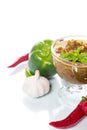 Acute sauce of adzhika from various types of pepper Royalty Free Stock Photo