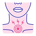 Acute sore throat color line icon. Inflammation larynx. Health problem. Sign for web page, mobile app, banner