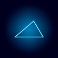 acute triangle icon in neon style. geometric figure element for mobile concept and web apps. thin line icon for website design and