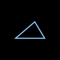 acute triangle icon in neon style. One of geometric figure collection icon can be used for UI, UX