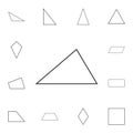 acute triangle outline icon. Detailed set of geometric figure. Premium graphic design. One of the collection icons for websites, w