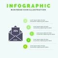 Ad, Advertising, Email, Letter, Mail Solid Icon Infographics 5 Steps Presentation Background Royalty Free Stock Photo