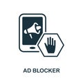 Ad Blocker icon. Monochrome sign from content marketing collection. Creative Ad Blocker icon illustration for web design Royalty Free Stock Photo
