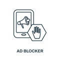 Ad Blocker icon. Line element from content marketing collection. Linear Ad Blocker icon sign for web design