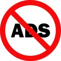 Ad blocker icon No Ads Icon No Ads Sign Prohibited advertising and promotion