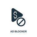 Ad Blocker icon. Simple element from content marketing collection. Creative Ad Blocker icon for web design, templates, Royalty Free Stock Photo