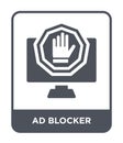 ad blocker icon in trendy design style. ad blocker icon isolated on white background. ad blocker vector icon simple and modern