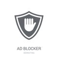 Ad blocker icon. Trendy Ad blocker logo concept on white background from Marketing collection