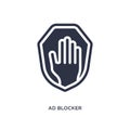 ad blocker icon on white background. Simple element illustration from marketing concept