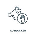 Ad Blocker line icon. Colored element sign from marketing collection. Flat Ad Blocker outline icon sign for web design
