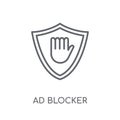 Ad blocker linear icon. Modern outline Ad blocker logo concept o
