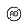 ad blocker vector icon. ad blocker editable stroke. ad blocker linear symbol for use on web and mobile apps, logo, print media.