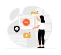 Ad blocking concept. No advertising, anti spam protection, without ads concept. Website Adblock software, skip button