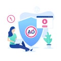 Ad blocking software vector concept