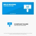 Ad, Board, Advertising, Signboard SOlid Icon Website Banner and Business Logo Template