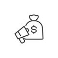 Ad Budget line icon