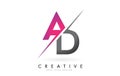 AD A D Letter Logo with Colorblock Design and Creative Cut