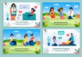 Ad Flat Banner Set Offering Courses for Pregnant