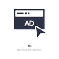 ad icon on white background. Simple element illustration from Social media marketing concept