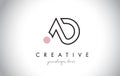 AD Letter Logo Design with Creative Modern Trendy Typography