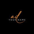 AD Minimal Vector Logo - Simple Business Logo for Monogram A and D