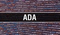 Ada concept with Random Parts of Program Code. Ada with Programming code abstract technology background of software developer and