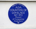 Ada Countess of Lovelace Plaque in London, UK