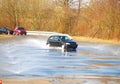 Car at ADAC driving safety aquaplaning training