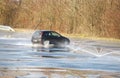 Car at ADAC driving safety aquaplaning training