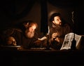 1626 Saint Francis in meditation with brother Leo by Adam de Coster