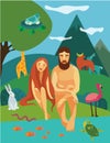 Adam and Eva in Eden Garden