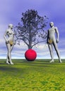 Adam and eve and apple