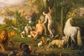 adam and eve in the garden of eden Royalty Free Stock Photo