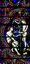 Adam and Eve in Paradise (stained glass) Royalty Free Stock Photo