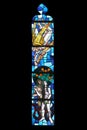 Adam and Eve, stained glass at Evangelical Church in Wasseralfingen, Germany